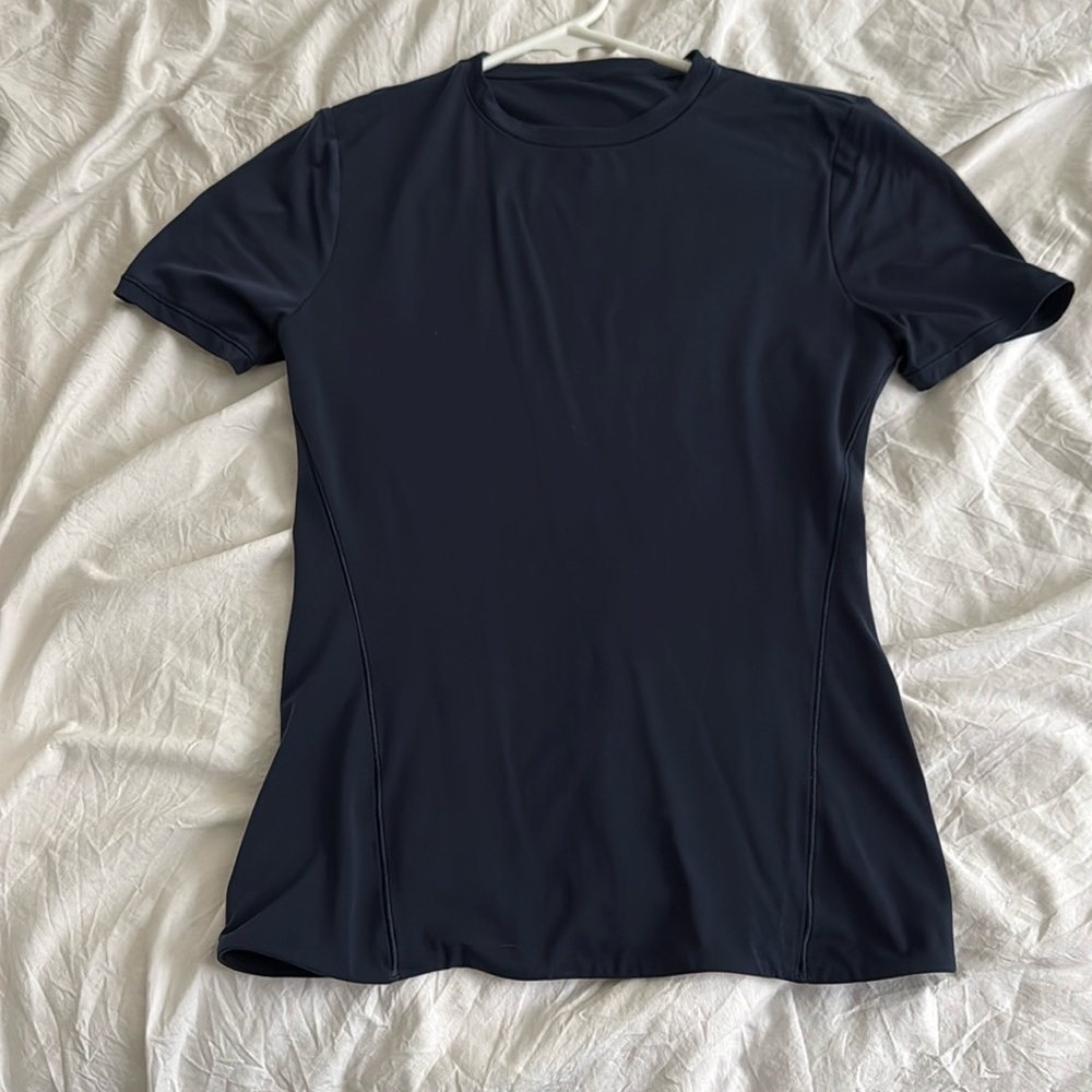 lululemon wundermost short sleeve top true navy S